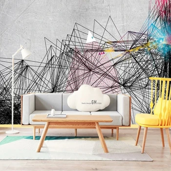 Dimensiunea personalizate Modele Geometrice Abstracte 3D Linie Graffiti Fotografie Tapet Dormitor, Living cu TV, Canapea Fundal Pictura pe Perete