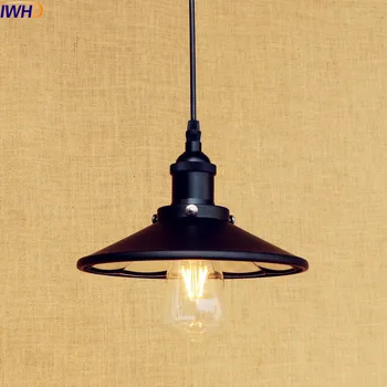 IWHD Negru Retro Vintage Lampă Pandantiv cu LED-uri de Lumină Edison Bar de Cafea Loft Industrial Pedant Corpuri de Iluminat Suspenison corp de Iluminat