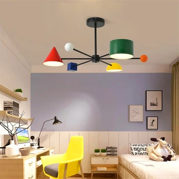 LED-uri Colorate pentru Copii Cameră Candelabru Nou-veniți Nordic Creative Macaron Candelabru Decorare Dormitor Pandantiv Lumini