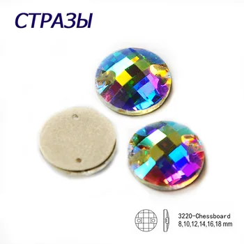 CTPA3bI Crystal AB Tabla de Sah Coase Margele Pe Cristale Flatback Strass Colorate de Cusut Stras Pentru Rochie de Mireasa Haine
