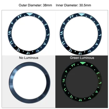 38mm Font arabă Ceas Bezel Ceramica Introduce Inelul de Caz Ceas Interior Diametru 30.5 mm Ramele de Ceasuri Modificate Parte