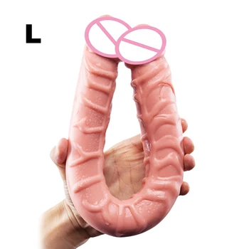 Yunman Silicon Dublu Vibrator Moale Penis Mare Dual Glan Realist Carne De Vibratoare Pentru Femei, Homosexuali Și Lesbiene Jucarii Sexuale Sex Produs