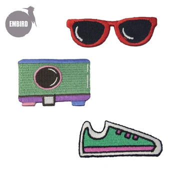 Embird patch patch-uri Brodate drăguț Călătorie cu ochelari de soare și camere ceo-friendly 3D patch-uri denim blugi femei patch