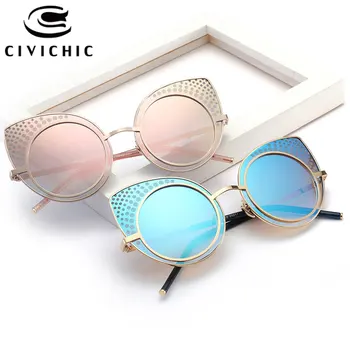 CIVICHIC 2017 Femei Unice Ochi de Pisica ochelari de Soare Brand de Designer Personalizate Oculos De Sol Hipster Oglindă Ochelari Strada Gafas E358