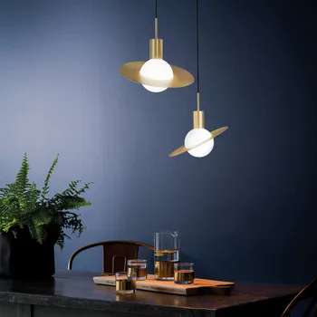 Post-Modern, simplu Pandantiv cu Led-uri Lumini Europa minge de sticlă creative restaurant dormitor noptieră bar Lampi