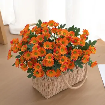 Flori Frumoase Luminoase colorate de Plastic Estetic Simulare Crizantema pentru Acasă