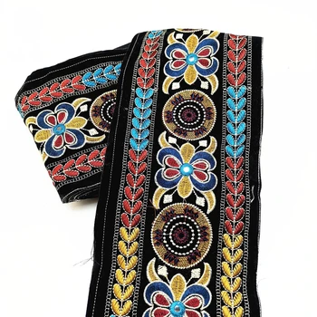 1yard miao oglindă broderie cusatura cruce dantelă asieta haine rochie guler panglică etnice india tribal boho tigan consumabile de cusut