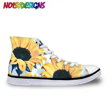 NOISYDESIGNS Pantofi pentru Femei Pantofi Casual de Floarea-soarelui de Imprimare de Înaltă Top Adidasi Femeie Vulcaniza Pantofi Baieti Adolescenti Zapatos Hombre