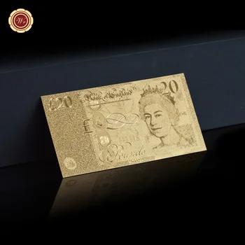 Marea Britanie 20 de Lire sterline 999 Folie de Aur marea BRITANIE Bani Placat cu Aur Replica Bancnote Mare Cadou