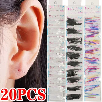 20PCS Moda Negru Transparent Culoare bețișor de Plastic Hipoalergenic Earhole Întreținere Auricular Needling Bijuterii Femei Bărbați