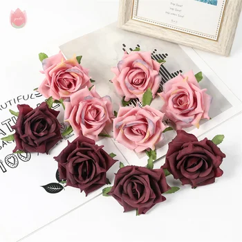 5Pcs 7.5 Cm Silk Rose Flori Artificiale Pentru Decor Nunta Diy Cununa Frizură Accesorii de Fals Planta Flori lucrate Manual Perete