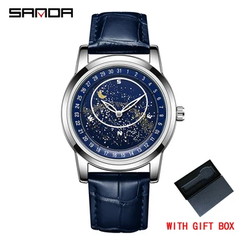 SANDA Original Automatic Ceas pentru Bărbați Impermeabil Mecanice din Piele Ceasuri de mana Top Design de Brand Ceasuri Ceas de sex Masculin 2022 Noi