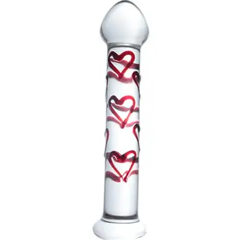 Rosii Inima De Cristal Vibrator De Sticlă Masturbari Coada Degustător Bile Anale Anal Plug Adult