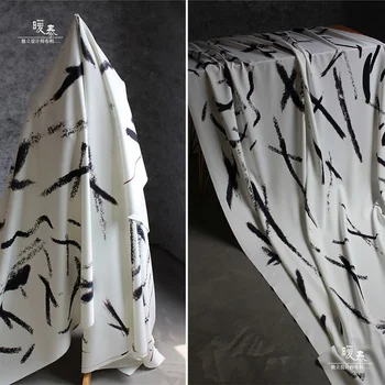 Tipărite Strat de Aer Material Abstract Cerneală Marca Micro Elastic DIY Strat SILUETA Cheongsam Fuste Rochie de Designer de Haine Tesatura