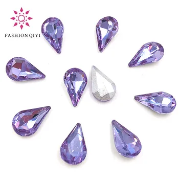 Fierbinte de vânzare 5X8mm/6X10mm/8X13mm Cristal violet Lacrimă pointback forma de para pietre de Sticlă de 50pcs diy Nail art accesorii