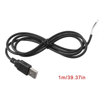 5V USB 2.0 de sex Masculin Mufa 2 Pin 2 de Alimentare de Sârmă Cablu de Încărcare Cablu Conector DIY 1m Fir