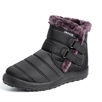 De iarnă pentru Femei Pluș Cald High-Top Bumbac Shoess de sex Feminin Mama Plat Supradimensionate de Zăpadă Dimensiune Glezna Cizme Noi 2021