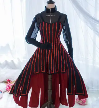 Fate/Stay night Anime Cosplay Rin Tohsaka Petrecere de Halloween Femeie Japoneză Lolita Gotic Rochie de Cosplay Costum