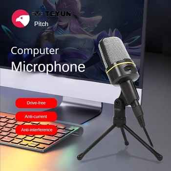 SF-920 Microfon cu Condensator Cardioid Profesional de Înregistrare Microfon cu Suport Trepied Mufă de 3,5 mm pentru Computere de Gaming, Streaming