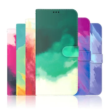 Caz de telefon Pentru OnePlus 8 9 Pro 8T Nord N10 N100 5G Acuarelă Gradient de Colorat Card Flip Cover Portofel din Piele
