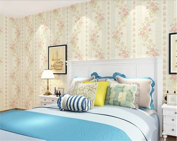 beibehang Nețesute grădină hârtie de perete camera de zi dormitor Cald flori dungi verticale papel de parede 3d tapet de fundal