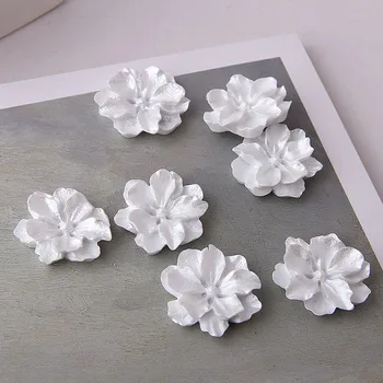 Noi 30pcs/lot Imitație Pearl alb Desene animate petale de Flori formă de rășină flatback margele diy bijuterii cercei/îmbrăcăminte accesorii