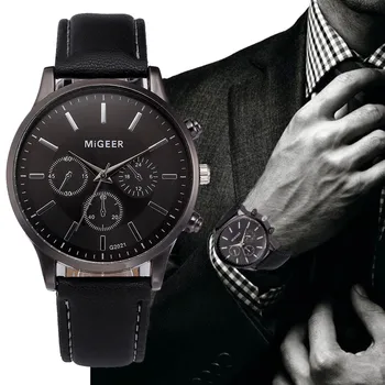 2019 Bărbați Ceas Retro de Design din Piele Trupa Aliaj Analog Cuarț Încheietura mîinii Ceas MiGEER Bărbați ceasuri de sex masculin ceas fierbinte relogio masculino