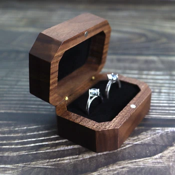 Barbati Femei Propunere Nunta Inel Cutie de lemn de Nuc din Lemn Masiv de Bijuterii cu Diamante de Ambalaje din Lemn Earnail Cercel Cutie RM-RB141