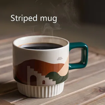 Morandi Oază Nordic Cana Ceramica de Cafea Cana mic Dejun Drinkware Apă Ceai Băuturi Cana de Lapte Latte Ceașcă de uz Casnic Birou pentru Cupe