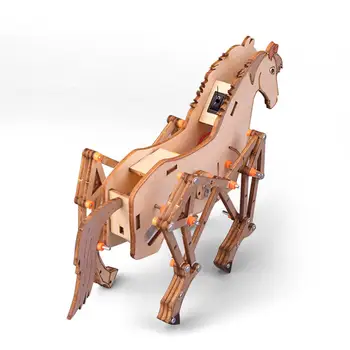 Lemn DIY 3D Puzzle din Lemn Jucărie ,Asamblare Cal Unelte Mecanice Jucarie ,Set de Construcție, Animale, Meserii Mecanica 3D Cal, pentru Cadou