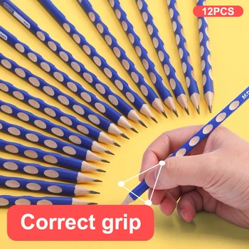 12pcs HB 2B Non-Toxice Creioane pentru Copii Corective Practica Caligrafie Student Schiță Creion de Lemn Papetărie de Birou