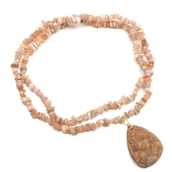 Nefasonate Quartzs Pandantiv Colier Reiki de Vindecare Naturala Amuletă de Piatră Bijuterii DIY Cadou Lanț Lungime 80cm