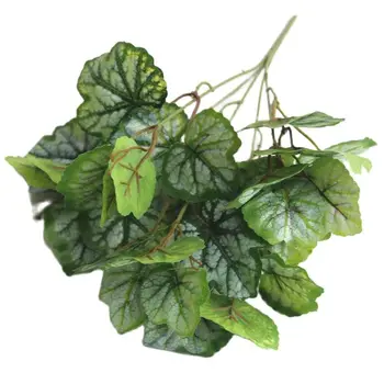 Simulare Verde Plante De Ghiveci Partiție Aranjament De Flori Decorative Frunze De Plante Perete Ingrediente 5 Ramuri Frunze De Begonia
