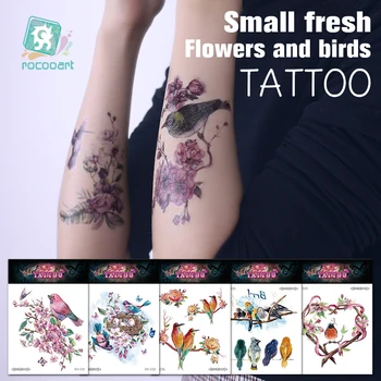 Rocooart Tatuaj Temporar Autocolante Flori Păsări Impermeabil Tatuaje Pentru Femei Sexy Brațul Piept Body Art Mână-Picior Pentru Fete De Sex Feminin