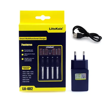 LiitoKala Lii-402+5V2A 18650 Baterie Încărcător Pentru 26650 16340 RCR123 14500 LiFePO4 1.2 V Ni-MH, Ni-Cd Baterie Rechareable lii402