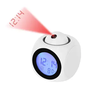 Digital Ceas cu Alarmă Inteligent Ceas de Masa Electronice Ceasuri pentru Desktop USB serviciu de Trezire, Ceas cu 180° Timp de Proiecție Snooze Ceas