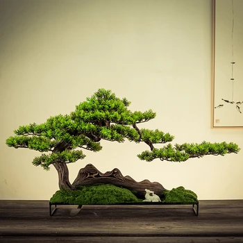 Decor Acasă Simulat Bun Venit Pin Bonsai Pridvor Camera De Zi De Decorare Interioară Pseudopotted Planta Verde De Masă Ornamente Cadouri