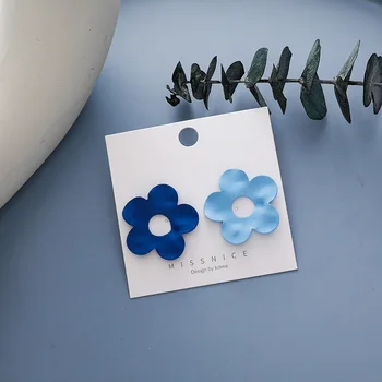 Tendința Albastru Cercei Floare Noul Hit De Culoare Geometrice Elegant De Flori Proaspete Sweety Stil Minunat Stud Accesorii Pentru Femei