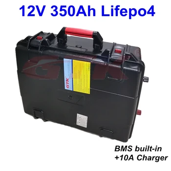 Portabil 12V 350AH Lifepo4 baterie cu litiu 4S 12.8 V pentru UPS EV barca invertor de back-up de alimentare +20A încărcător