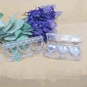 Transparent Fard De Pleoape Paleta Recipient Gol De 3 Culori In Forma De Inima Paleta De Ruj De Unică Folosință Din Plastic Container Cosmetice
