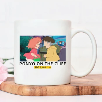 Cani Zongjie Ponyo on The Cliff By The Sea Studio Fotografie de Grup Drăguț de Imprimare de Desene Animate Cana de Apa Ceașcă de Cafea Cana de Ceramica