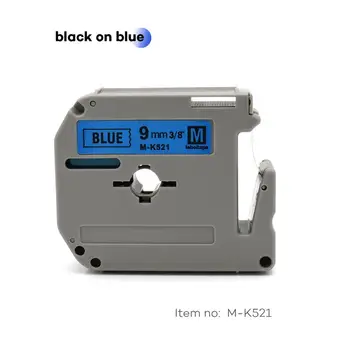 9mm MK-521 black on blue label casete M-K521 MK521 MK 521 mk521 mk-521 Compatibil brother p-touch Imprimantă de Etichete pentru PT-80 PT-70