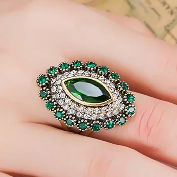 Colorate Rasina Verde Stras Inele Femei Bijuterii de Nunta de Flori la Modă turcească Inel bijuterias Anel Epocă Aneis