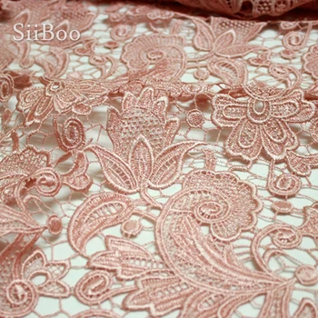 Designer violet roz broderii florale gol dantela tesatura pentru petrecerea de nunta rochie de dantelă de țesut pânză tela tejido SP3825