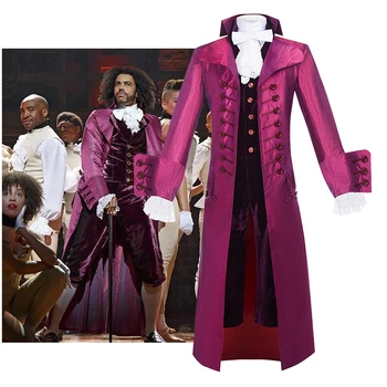 Muzical Hamilton Și Thomas Jefferson Marchizul De Lafayette Cosplay Costum Costum Carnaval De Halloween Barbati Costum Roșu