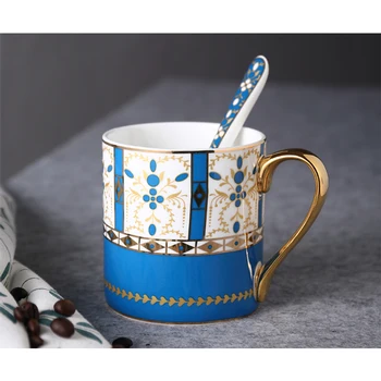 Aur Ceramice de Călătorie Cana de Cafea High-end Stil Britanic de Lux Lumina Personalizate Cana de Apa mic Dejun Cafea cu Lapte Cesti Si Cani
