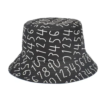 LDSLYJR Bumbac Număr de Imprimare Găleată Pălărie Pescar Pălăria în aer liber, de Călătorie Pălărie de Soare Capac Pălării pentru Bărbați și Femei 348