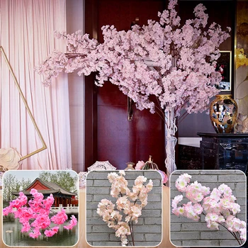 Simulare Cherry Blossom Sucursala Sala de Nunta Decor Cireș DIY Camera de zi de Nunta Balcon Viță de vie de Flori Decor Consumabile