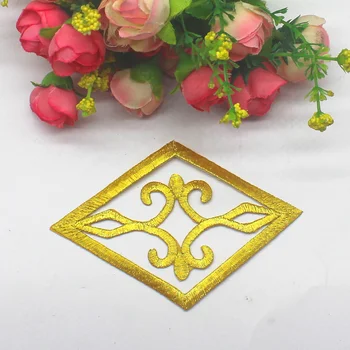 YACKALASI 10 Piese/Lot Nou Broderii de Aur Aplicatii Geometrice, Flori, Ornamente Fier Pe Patch-uri de 11-7.5 cm