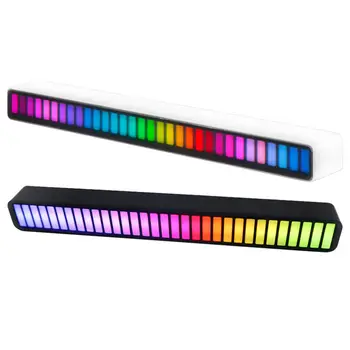 Masina de Control de Sunet Lumina RGB Voce-Activat Ritm de Muzică de Lumină Ambientală, cu 32 de LED-uri 18 Culori pentru Masina de Decor Acasă Lampa